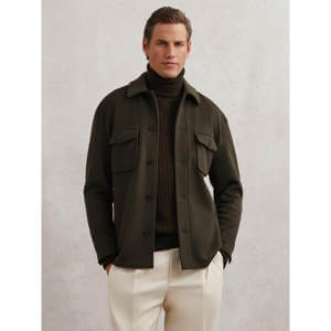REISS Liam Wool-Blend Twin-Pocket Overshirt